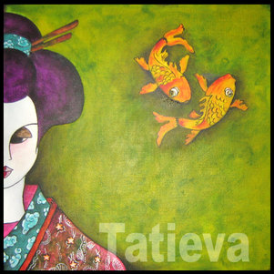 Geisha aux deux carpes